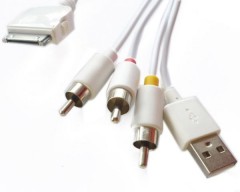 iPod Stecker auf 3 x Cinchstecker und USB